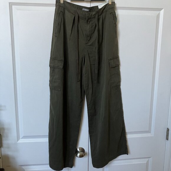 NWT Maurices High Rise Wide Leg Cargo Pants Womens M Olive Green Neutral - Picture 2 of 10